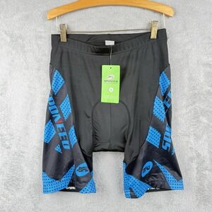 Sponeed‎ Cycling Shorts Mens L Black/Blue Padded Bicycle Riding Breathable NWT